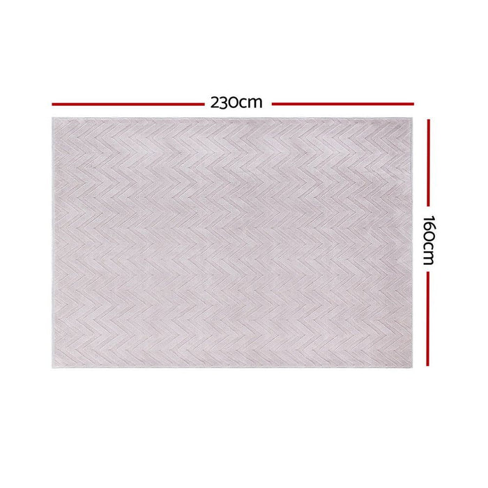 Artiss Floor Rugs 160x230cm Washable Area Mat Large Carpet Microfiber Ripple -Home Living Store - -