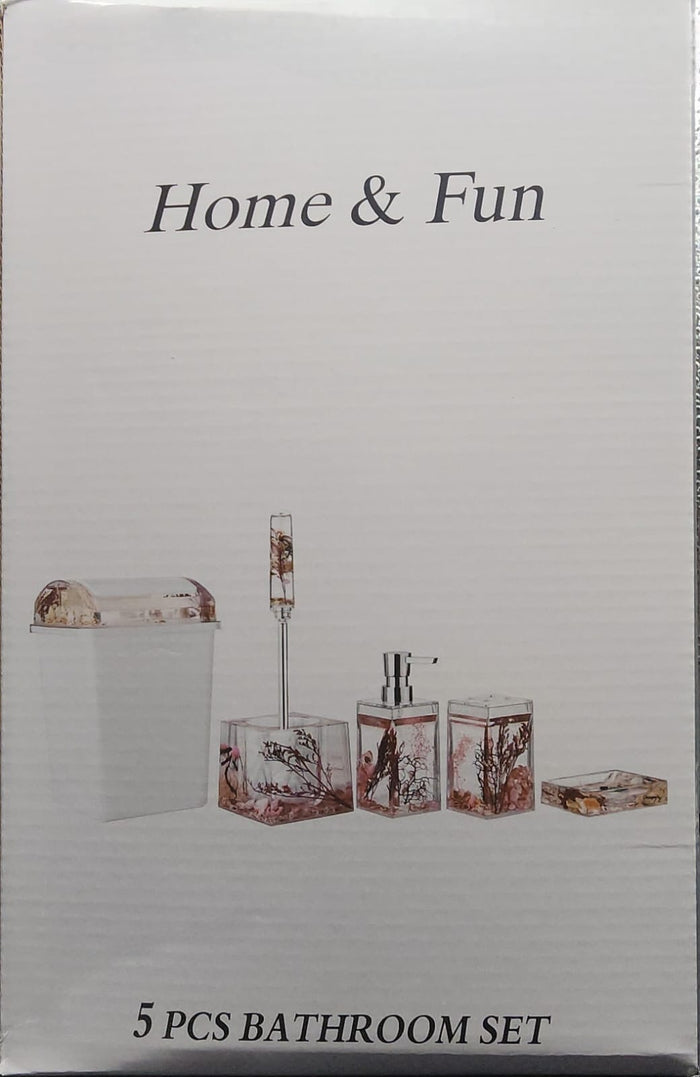 Bathroom Accessories Set Flower Petals Design
