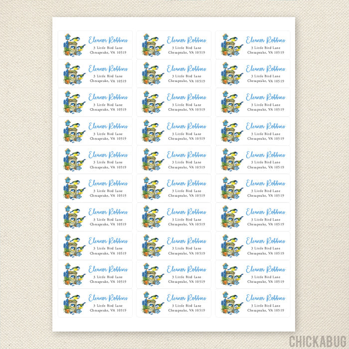 Birds and Birdhouses Address Labels