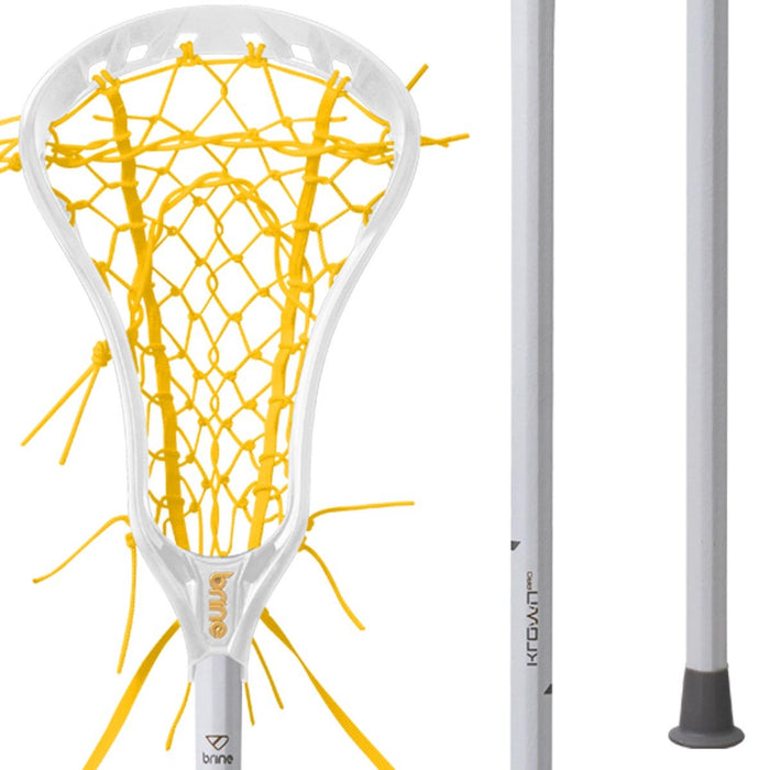 Brine Krown Pro Women's Complete Lacrosse Stick - White/Yellow