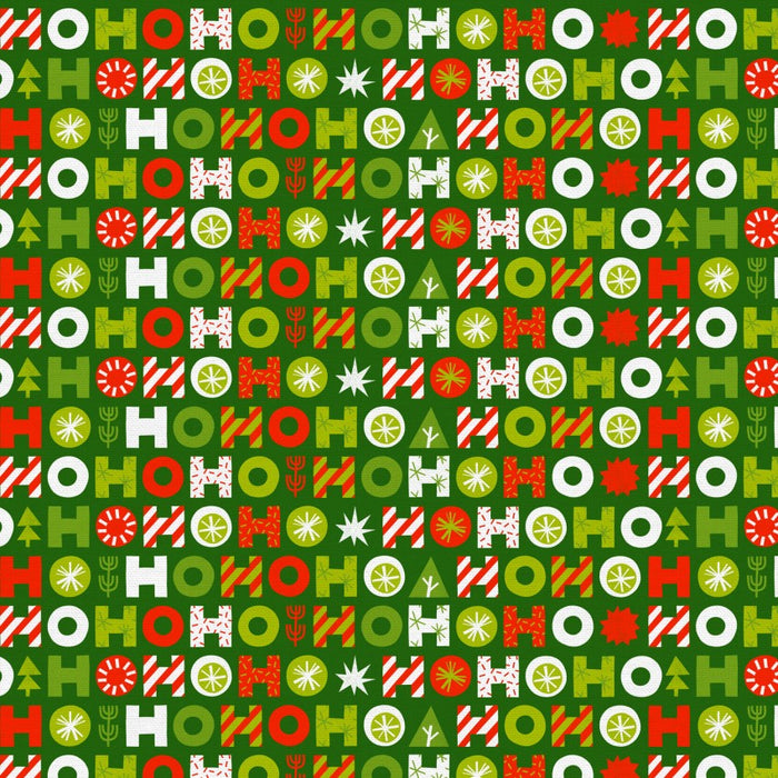 Christmas Town Hoho Stripe- Green