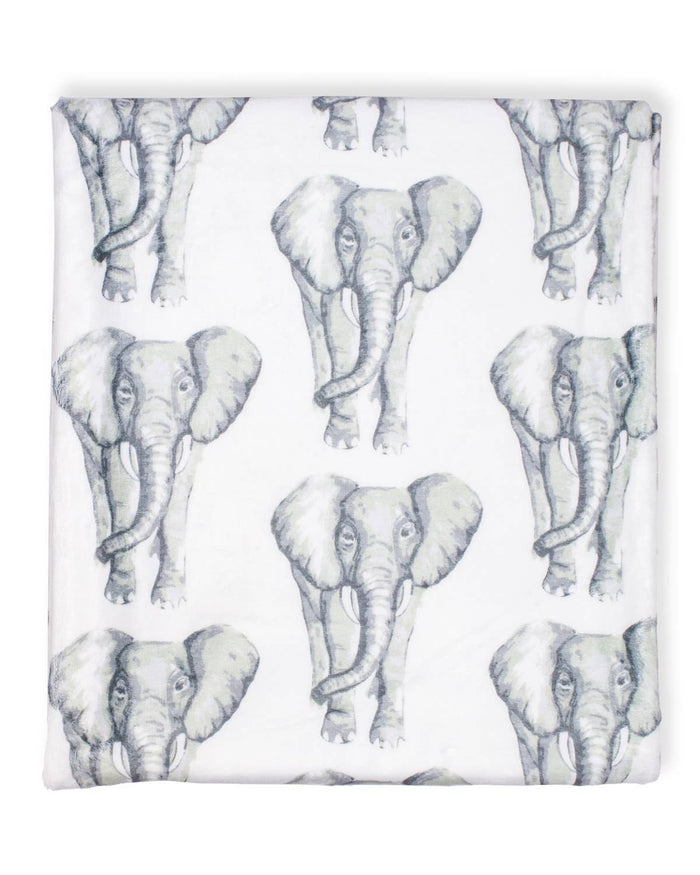 Elephant Stomp Throw Grey/White 50x60