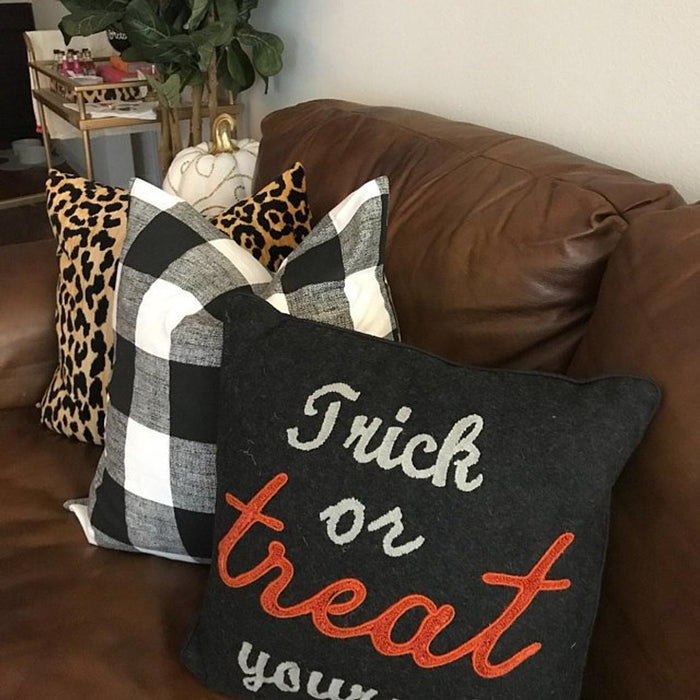 Farmhouse Black Check Pillow Cover
