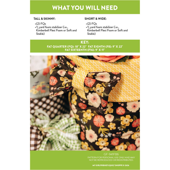 Fat Quarter Bow Basket (Downloadable Pattern)