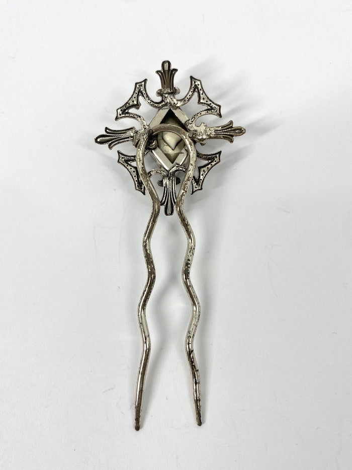 Frozen Hairpin Swarovski Black Diamond Silver