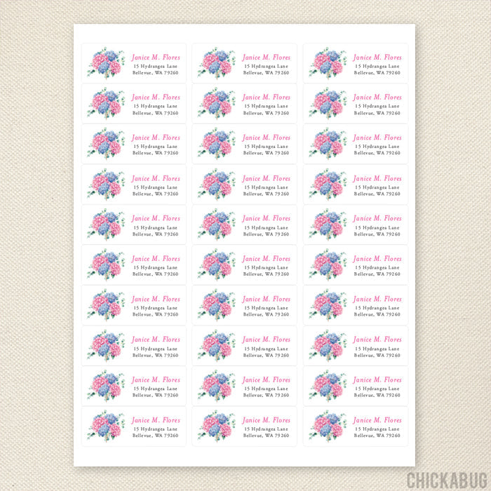 Hydrangea Bouquet Address Labels