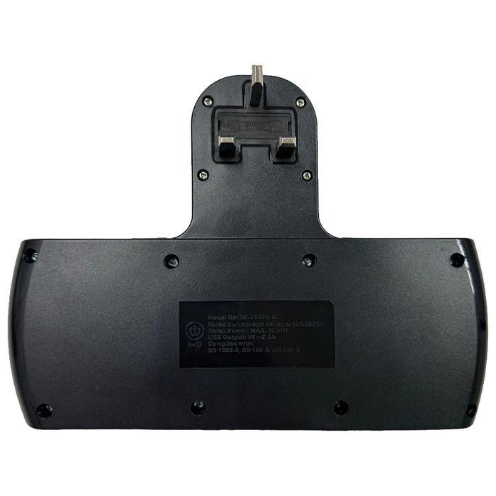 IW-T803U 3-WAY T-ADAPTOR WITH USB A & USB-C