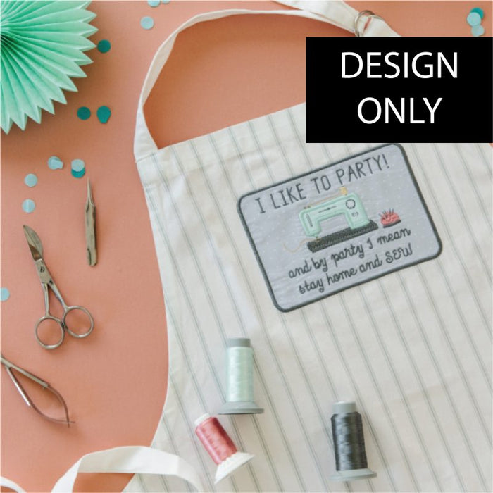 Kimberbell Embroidery Club DESIGN ONLY - September 2022: I Like to Party Apron