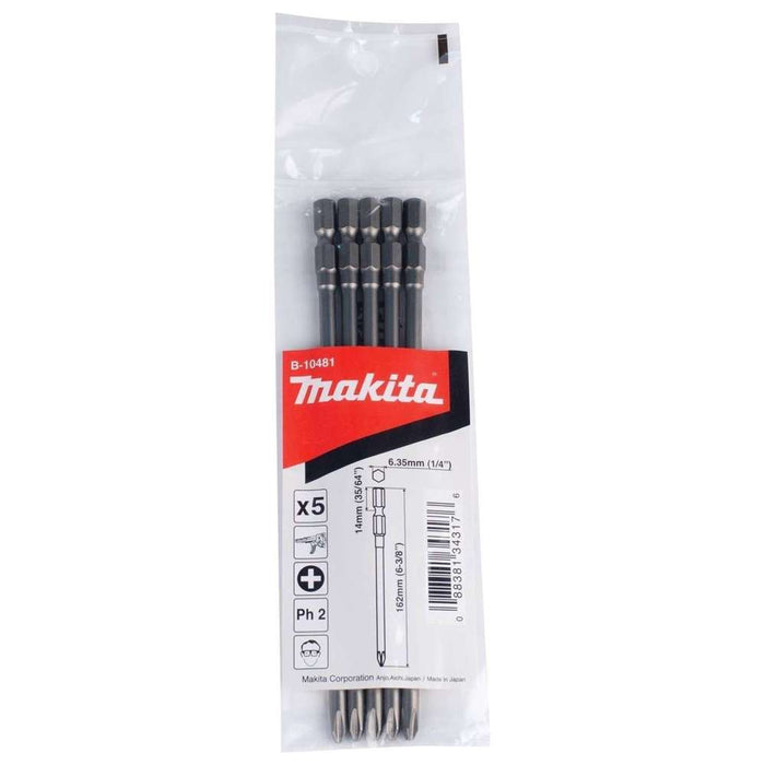 Makita Autofeed Screwdriver Bit PH2 x 160mm 5pc