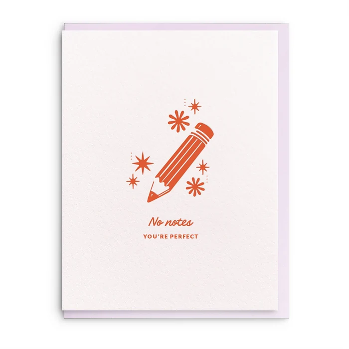 No Notes You’re Perfect Card | Dahlia Press