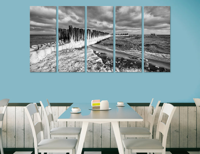 Old Pier BW Canvas Print #7241