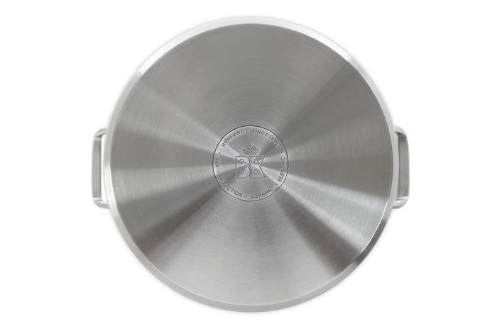 Precision soeppan 24 cm 7 liter zilver onderzijde