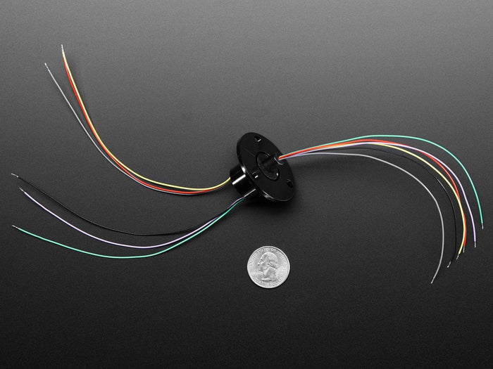 Slip Ring with Flange - 22mm diameter, 6 wires, max 240V @ 2A by The Pi Hut - The Pi Hut
