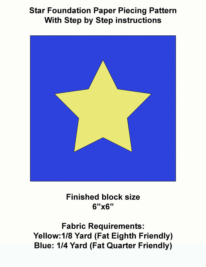 Star Foundation Paper Piecing Pattern PDF
