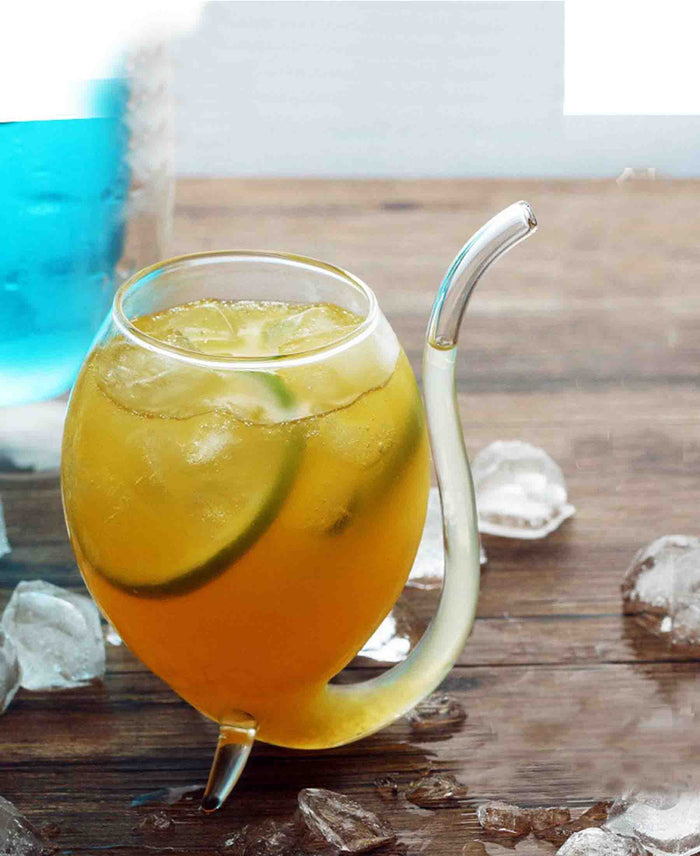 The Barista Vampire Glass With Glass Straw - Clear