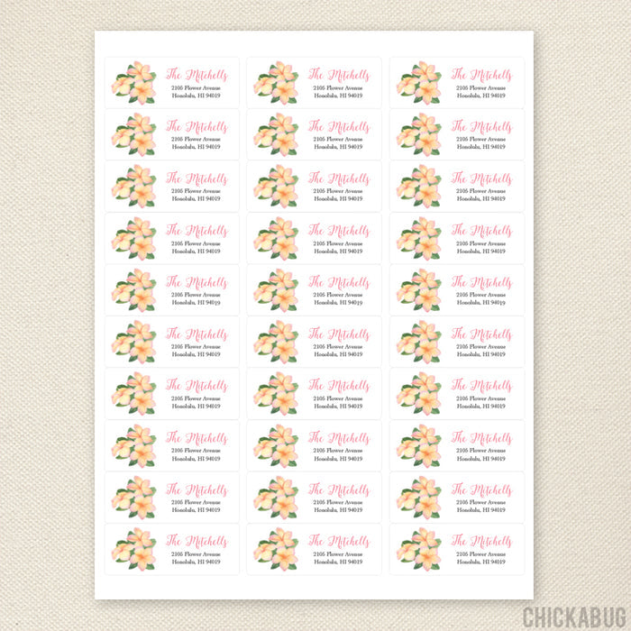 Tropical Flowers Address Labels