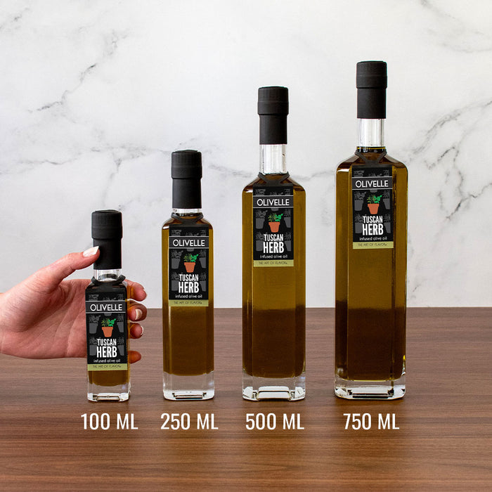Tuscan Herb Infused Olive Oil Bottle Size