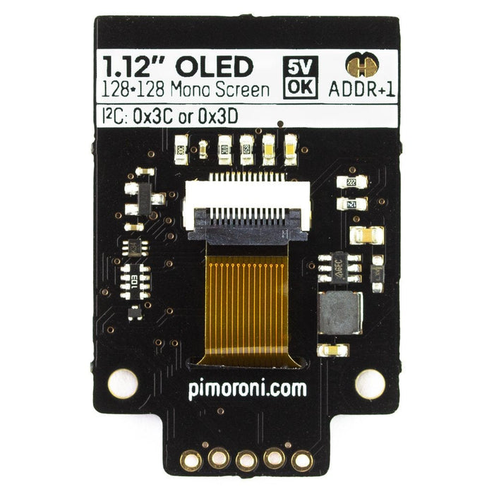 1.12" Mono OLED (128x128, white/black) Breakout - I2C by Pimoroni - The Pi Hut