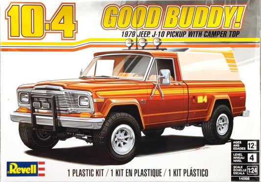 1979 Jeep J-10 Pickup with Camper Top 10-4 Good Buddy Revell 1:24
