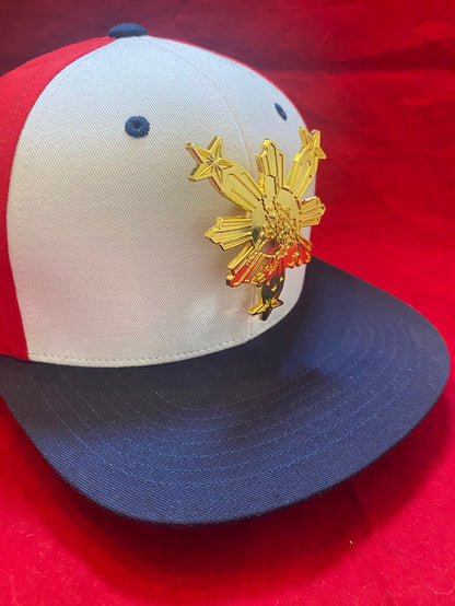 3 Stars and Sun Metal Bandana Philippines Gold Traditional Snapback