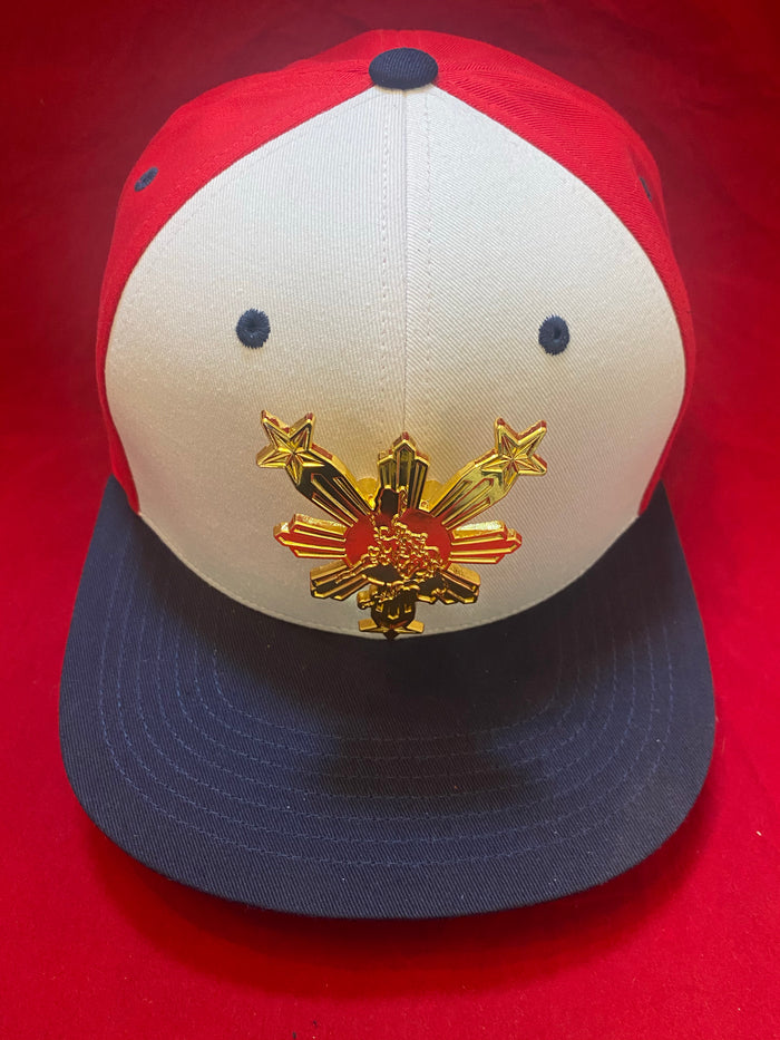 3 Stars and Sun Metal Bandana Philippines Gold Traditional Snapback