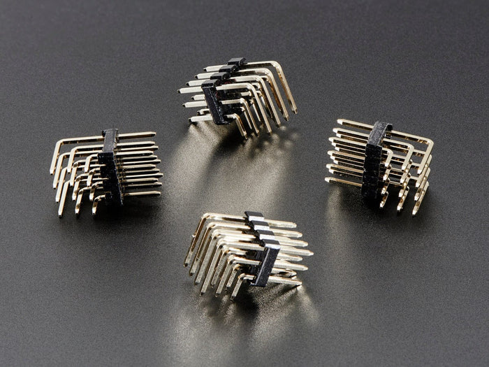 3x4 Right Angle Male Header - 4 pack by The Pi Hut - The Pi Hut