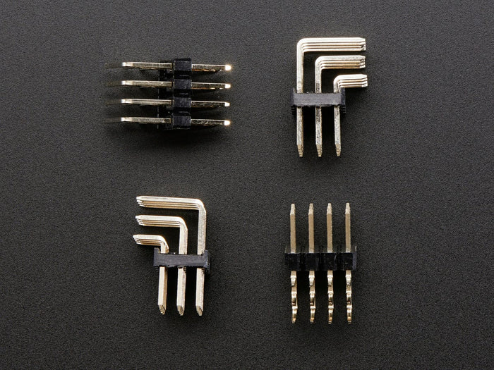 3x4 Right Angle Male Header - 4 pack by The Pi Hut - The Pi Hut