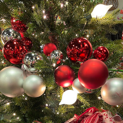 4' Red and Silver Ball Garland
