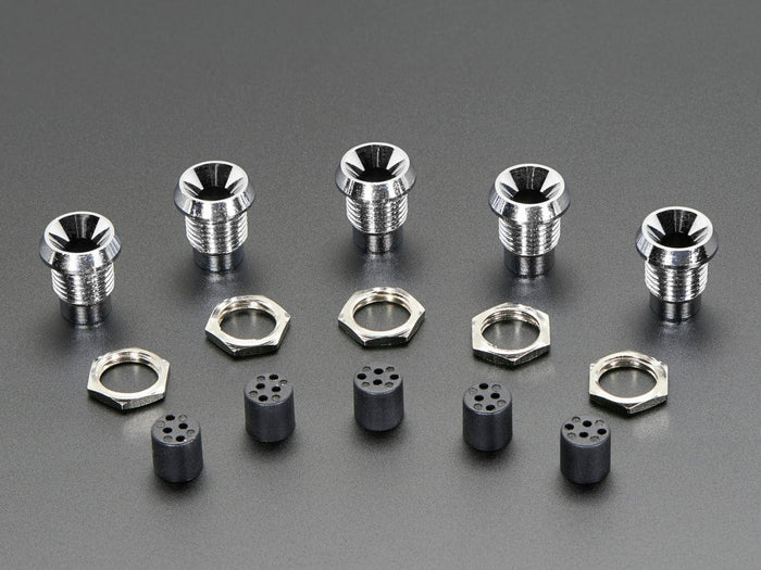 5mm Chromed Metal Wide Concave Bevel LED Holder - Pack of 5 by The Pi Hut - The Pi Hut