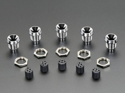 5mm Chromed Metal Wide Concave Bevel LED Holder - Pack of 5 by The Pi Hut - The Pi Hut