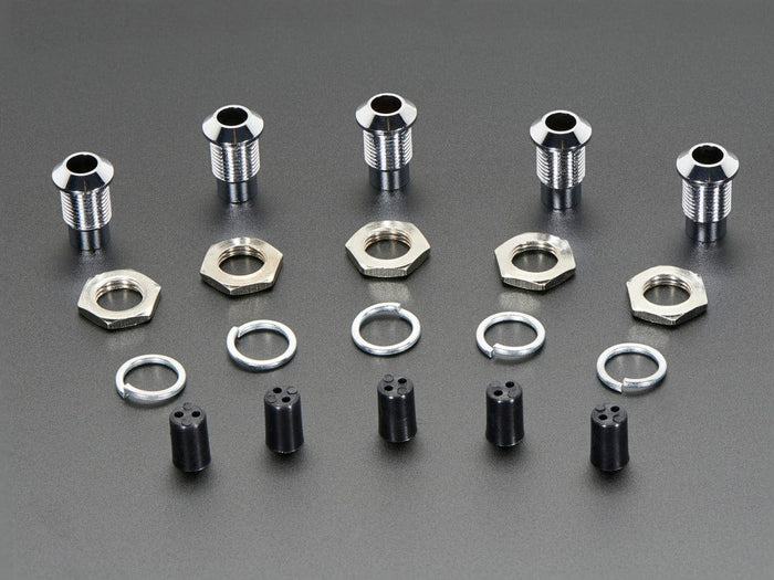 5mm Chromed Metal Wide Convex Bevel LED Holder - Pack of 5 by The Pi Hut - The Pi Hut
