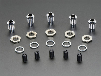 5mm Chromed Metal Wide Convex Bevel LED Holder - Pack of 5 by The Pi Hut - The Pi Hut