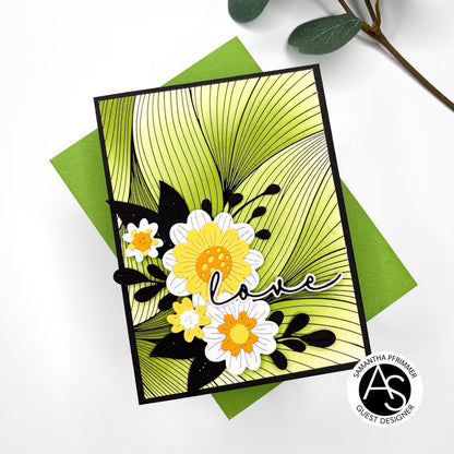 Abstract Floral Background Press Plate – Alex Syberia Designs, BetterPress System compatible, die-cutting, cardmaking supplies
