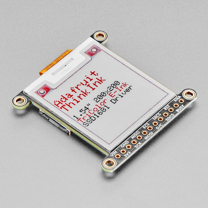 Adafruit 1.54" Tri-Colour eInk / ePaper Display with SRAM - 200 x 200 with SSD1681 and EYESPI by Adafruit - The Pi Hut