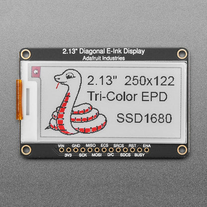 Adafruit 2.13" 250x122 Tri-Color eInk / ePaper Display with SRAM - SSD1680 Driver by Adafruit - The Pi Hut