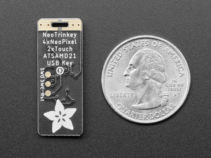Adafruit Neo Trinkey - SAMD21 USB Key with 4 NeoPixels by Adafruit - The Pi Hut