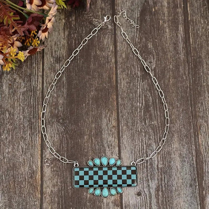 Alloy Chain with Checkerboard & Circular Patterns - 260 Broadway Boutique