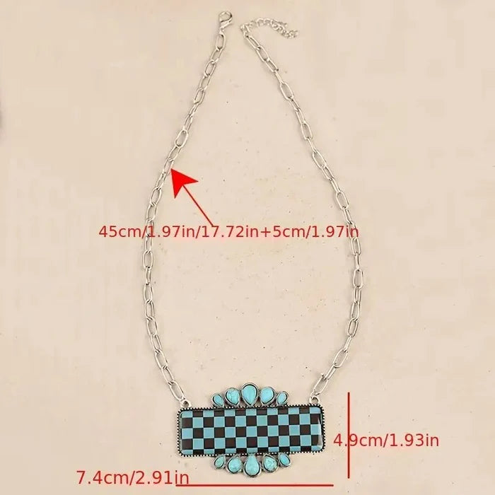 Alloy Chain with Checkerboard & Circular Patterns - 260 Broadway Boutique