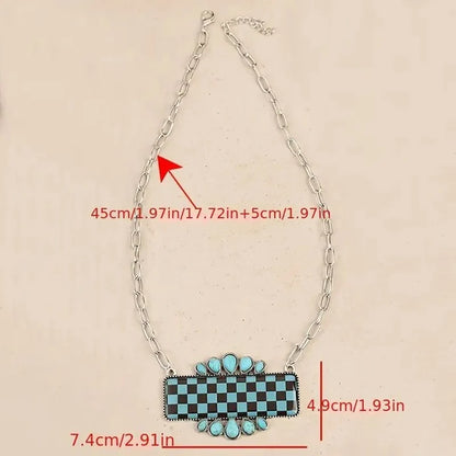 Alloy Chain with Checkerboard & Circular Patterns - 260 Broadway Boutique