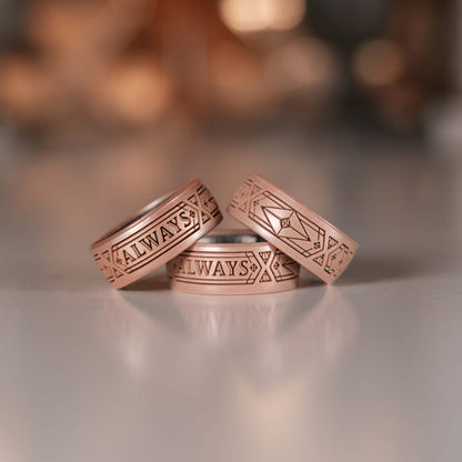 Harry Potter Silicone Ring - Always - Rose Gold