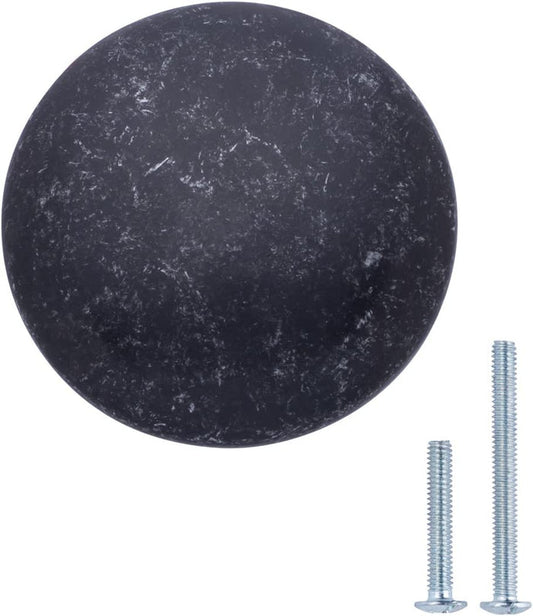 AmazonBasics Round Cabinet Knob 1.57in Diameter Antique Silver 10 Pack