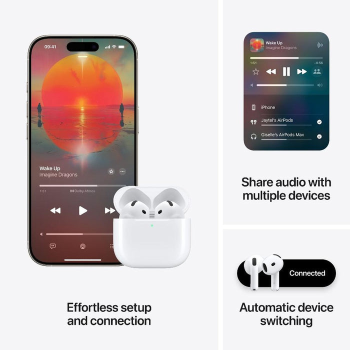 Apple Airpods 4 with Charging Case - White | MXP63ZM/A Apple Headphones Euronics Ireland