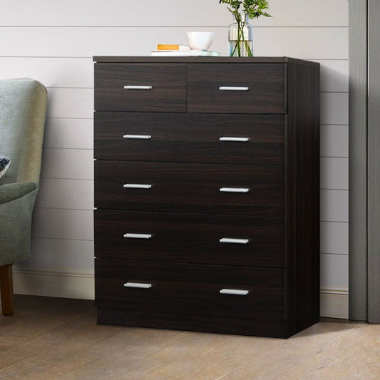 Artiss 6 Chest of Drawers - ANDES Walnut -Home Living Store - -