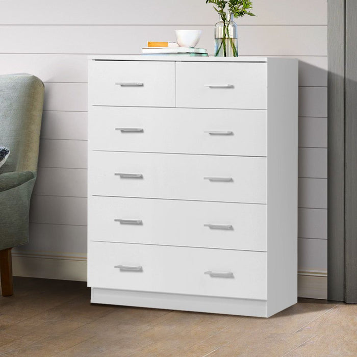 Artiss 6 Chest of Drawers - ANDES White -Home Living Store - -