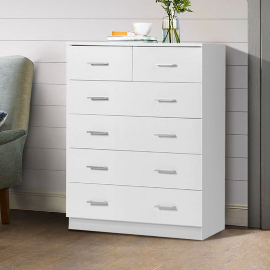 Artiss 6 Chest of Drawers - ANDES White -Home Living Store - -