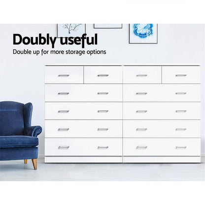 Artiss 6 Chest of Drawers - ANDES White -Home Living Store - -