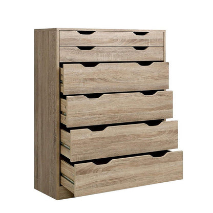 Artiss 6 Chest of Drawers - MYLA Oak -Home Living Store - -