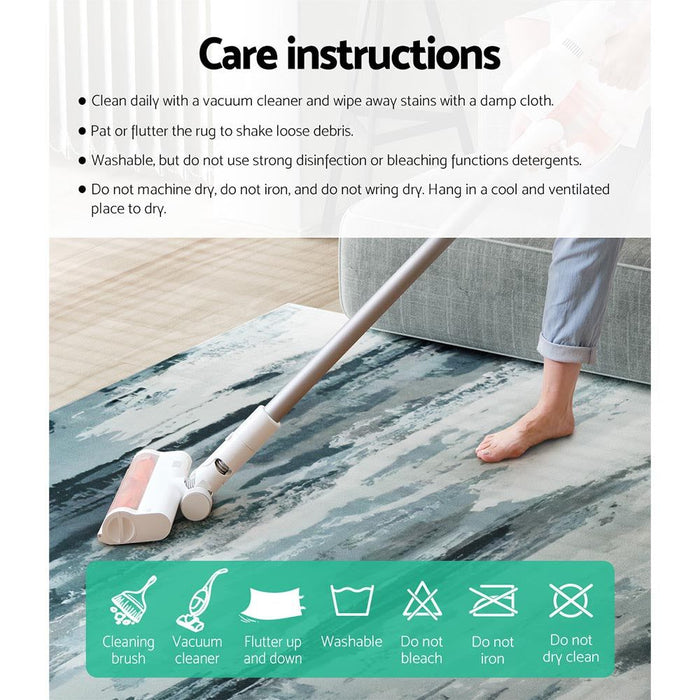 Artiss Floor Rug 200x290 Washable Mat Carpet Short Pile Poca -Home Living Store - -
