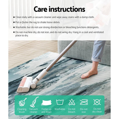 Artiss Floor Rug 200x290 Washable Mat Carpet Short Pile Poca -Home Living Store - -