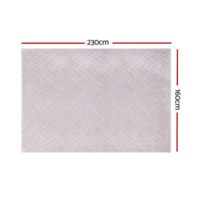 Artiss Floor Rugs 160x230cm Washable Area Mat Large Carpet Microfiber Ripple -Home Living Store - -
